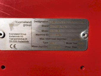 Mower Conditioner 2017 Kverneland 4332cr