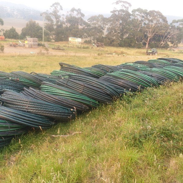 (A146) - 5 Rolls of 200m x 50mm Poly Irrigation Pipe
