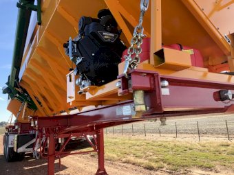 Under Auction - (A153)  NEW Norrish 40ft Seed & Fertiliser Grouper on Howard Porter 40ft Skel Trailer 