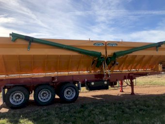 Under Auction - (A153)  NEW Norrish 40ft Seed & Fertiliser Grouper on Howard Porter 40ft Skel Trailer 