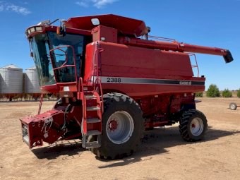 2002 Case IH 2388 Header with 2005 Case IH 2052 36ft Front