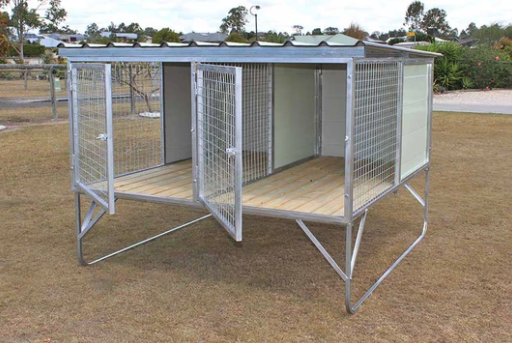 Aussie Box" Raised Dog Kennel - 2 Bay - Timber Floor