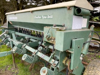 Under Auction - (A175) John Shearer 19 Run Combine & Farmpro Roller 