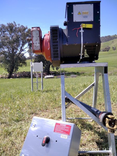 Generator/Alternator Kit Set- AC Power Generator, Stand, PTO Shaft and 200A 3 Pole Transfer Switch.