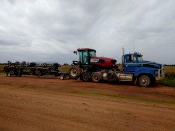 International Windrower Transporter with	Macdon Windrower m155 or m200