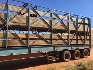 1976 Tri Axle Cattle Stock Crate with Dolly
