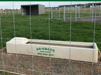 Ag-Crete Rectangular Water Trough - 4800Lx725Wx480H with float Cover 2"