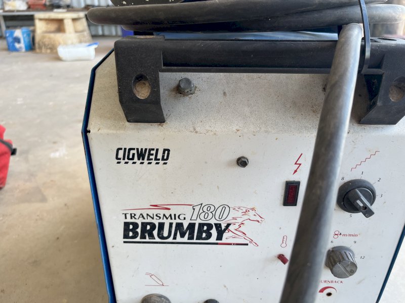 Under Auction - (A166) CIG Transmig 180 Brumby Welder with Helmet. Pallet 7 (Clearance Item) 