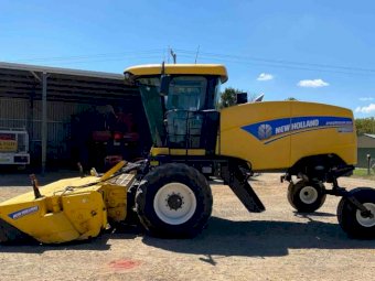 2015 New Holland SR200 Speedrower with 30' Honeybee Front & 16' Discbine & Windrower Cradle