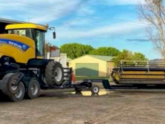 2015 New Holland SR200 Speedrower with 30' Honeybee Front & 16' Discbine & Windrower Cradle