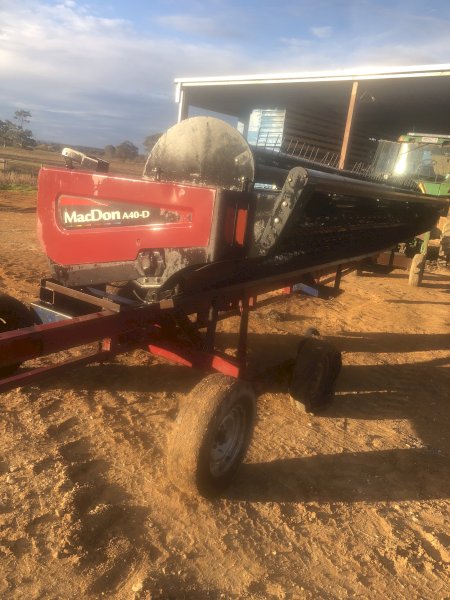 2009 MacDon A40-D 18ft Mower Conditioner with Trailer