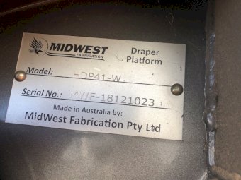 2018 Midwest Duris Premium 41 ft Front. with Wind Row Option * Comb Trailer not Available* Used on JD S680