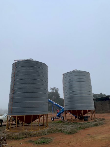 2 Cole  Cone Base self emptying  transportable Silos