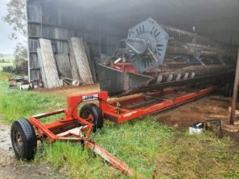 Case 2166 Header with 30 Front and Comb Trailer