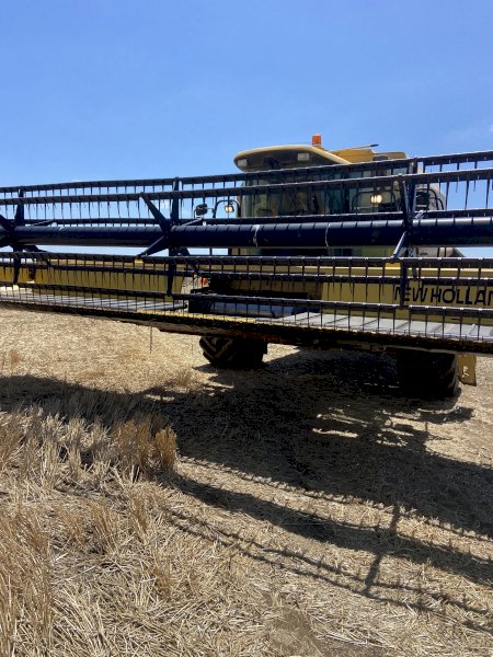 1997 New Holland TX 64 Header with 25ft Honeybee Front