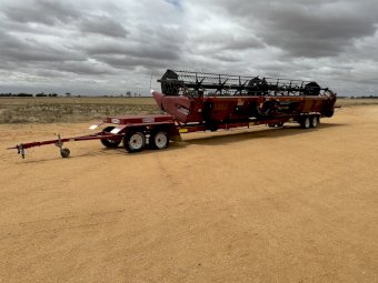 2015 Case 3152 Draper Front on Leith Trailer