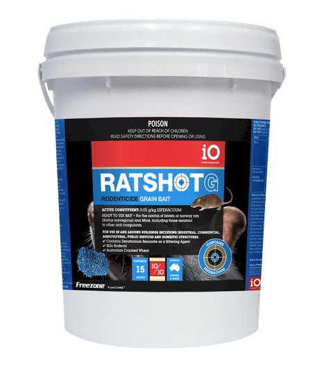 iO Ratshot Blue Grain Bait 15kg Active: Difenacoum