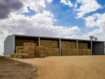 Action Steel 18m x 40m x 6m Hay Shed (1300 Bale Capacity)