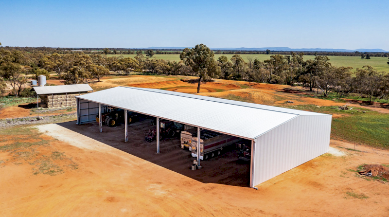 Open Front Fully Hot-Dip Galvanised Action Steel Machinery Shed
