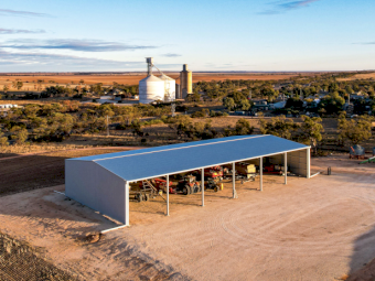 Open Front Fully Hot-Dip Galvanised Action Steel Machinery Shed