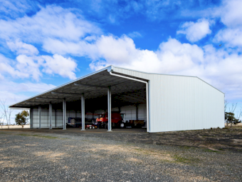 Open Front Fully Hot-Dip Galvanised Action Steel Machinery Shed