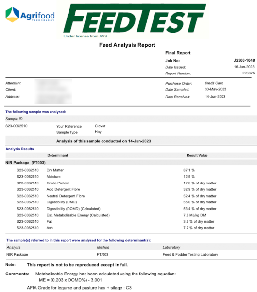 35mt Clover Hay 600kg 8x4x3 Bales (New Season 22/23)