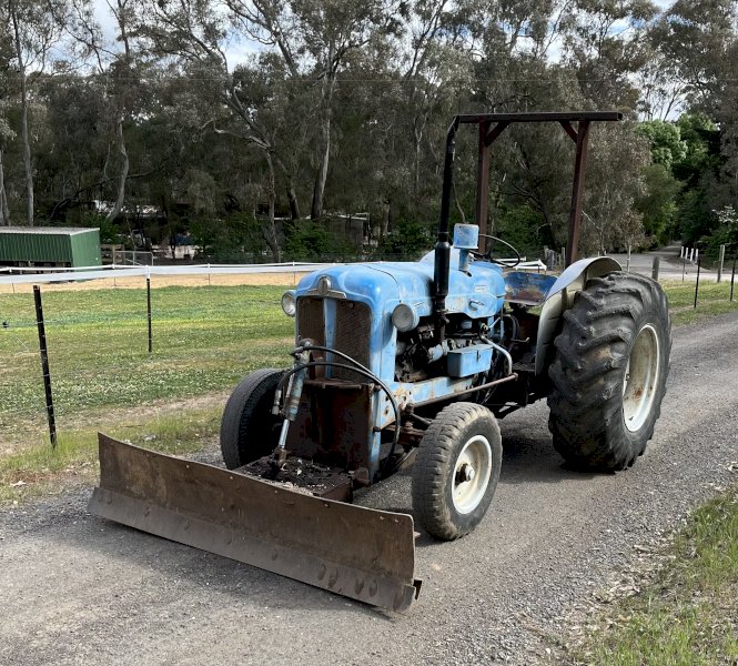 Under Auction - (A237) 1964 Fordson Super Major with Front Dozer Blade  (No GST Applicable) 