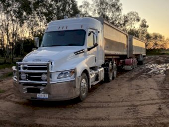 2022 Freightliner Cascadia Primemover with 2017 Byrne B Double Tippers