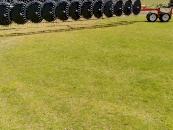 Schinckel 15 wheel one way hay rake