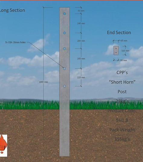 Concrete Short Horn Post