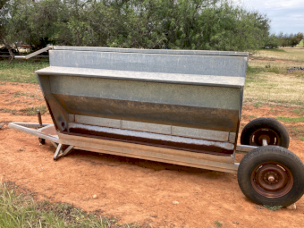 Paton Galv Mobile Sheep Self Feeder with Trailing Wheels