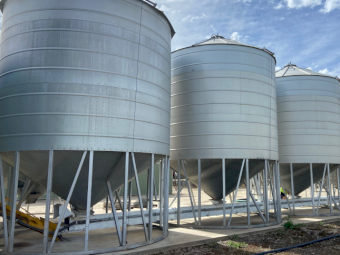 3 x Jaeschke 55 tonne Fertiliser Silos