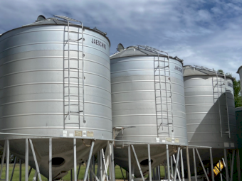 3 x Jaeschke 55 tonne Fertiliser Silos