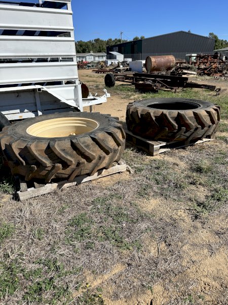 2 x Tractor Tyres with 1 Rim