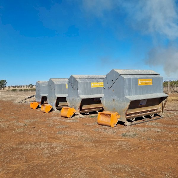 Advantage Feeders 3800 HD grain feeders plus mineral attachments