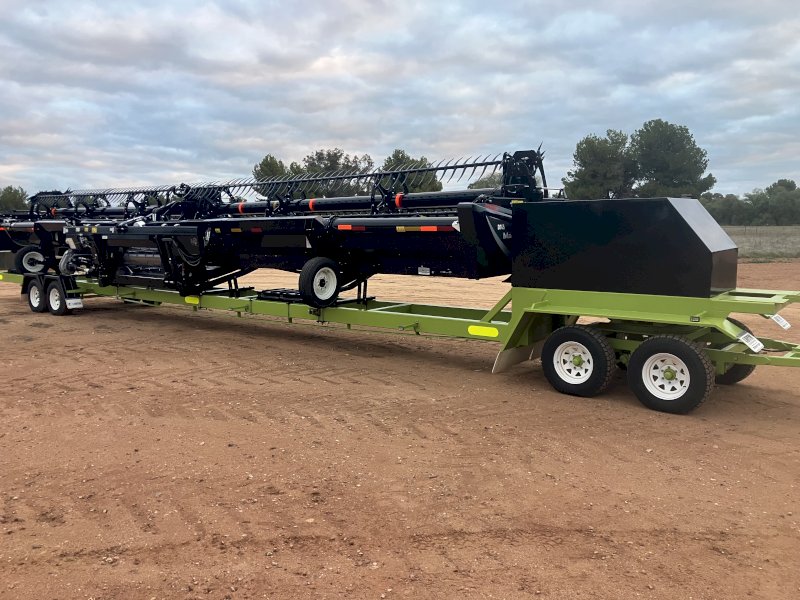 2023 Macdon D145 Front with Leith Contractor Trailer