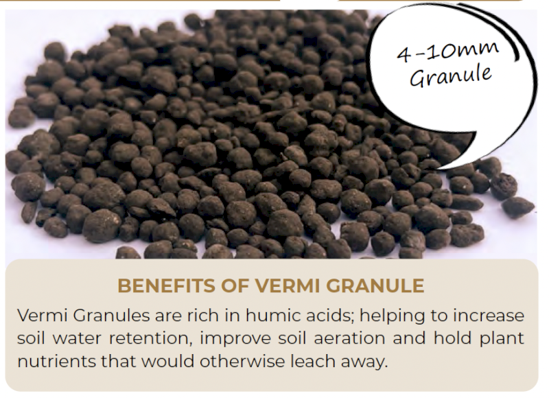 Vermi Granule - Granulated worm castings - 4-10mm granule