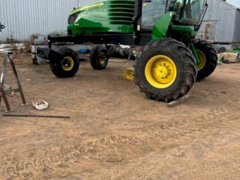 2019 John Deere W170 Windrower With 2023 John Deere 1440D Front
