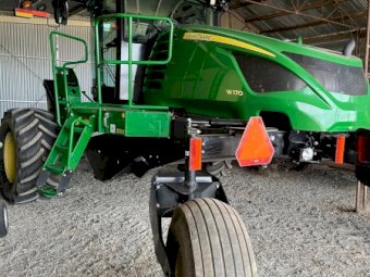 2019 John Deere W170 Windrower With 2023 John Deere 1440D Front