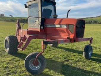Massey Ferguson 220 Windrower With 25Ft Front And Trailer