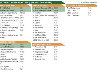 120 mt   Clover/Rye Hay
