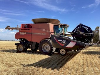 2018 Case IH 8240 Header with 2018 Macdon D140 Front