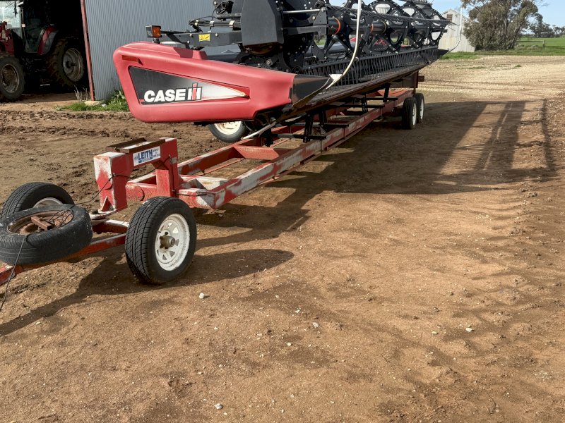 2009 30' Case IH 2142 Front on Leith Trailer