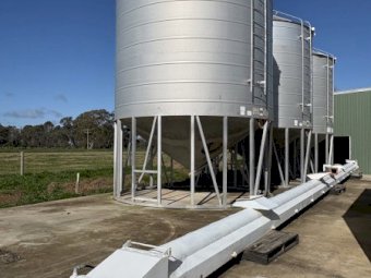 3 x Jaeschke 55 tonne Fertiliser Silos with Conveyors