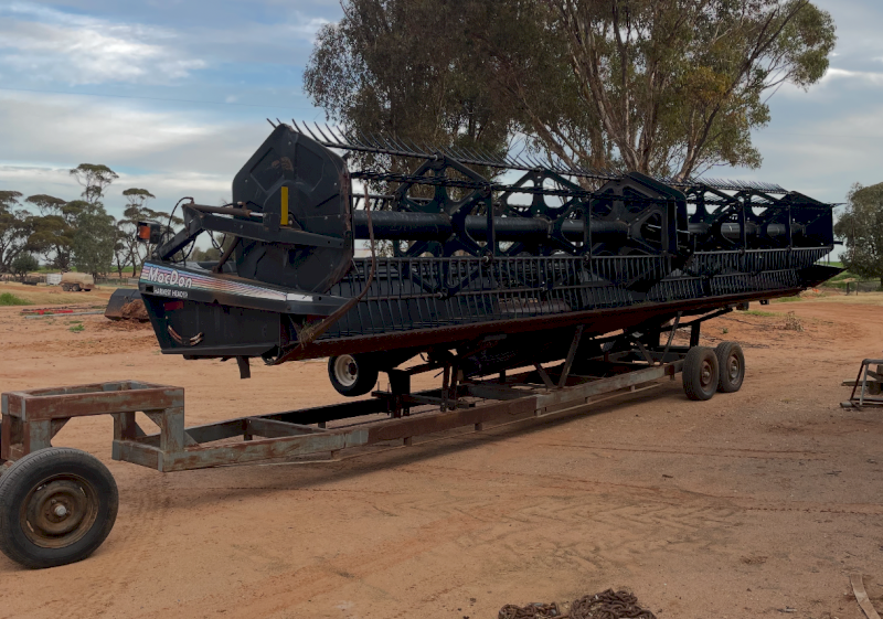 MacDon 972 Flex 30ft Draper Front on Trailer