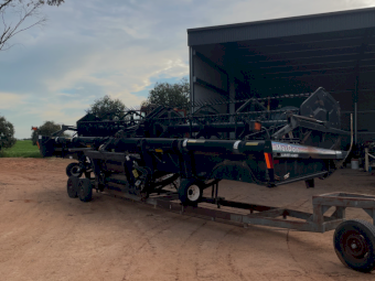 MacDon 972 Flex 30ft Draper Front on Trailer