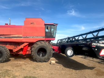 Case IH 1680 Axial Flow 4WD Header with Front and Trailer