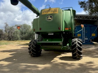 2002 John Deere 9750 STS Header with Front and Trailer