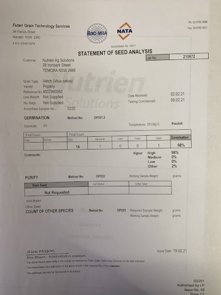 50mt Popany Vetch Seed
