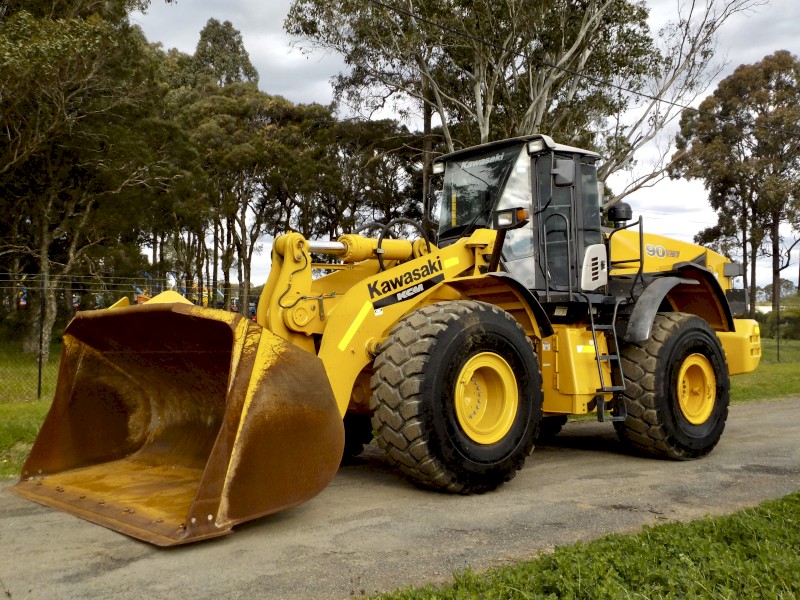 6/2015 Kawasaki 90Z-7 4x4 Articulated Wheel Loader. 25 Tonne. Ex-Council